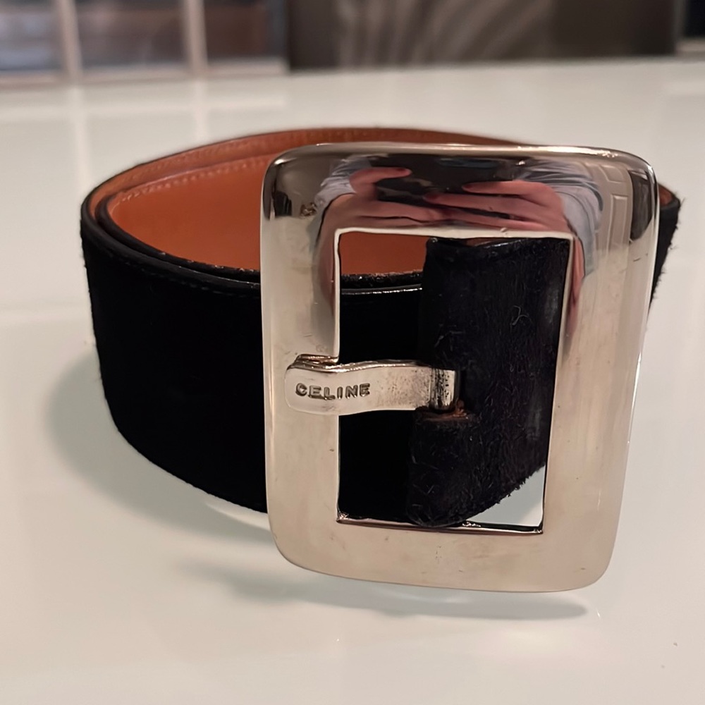 Black Suede Celine Belt